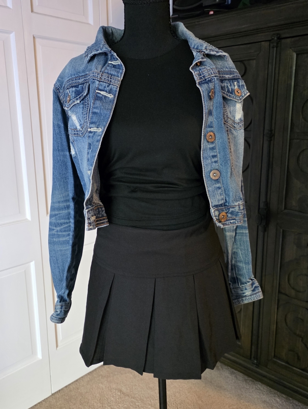 Harper & Ivy Black Pleated Skort Size Large Mini Tennis Skirt Preppy